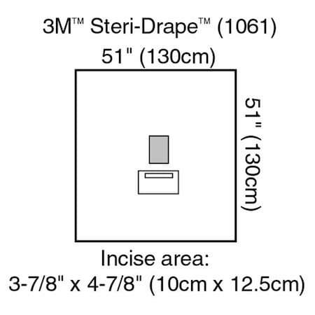 3M Steri-Drape EENT Drape Medium Drape with Incise and Pouch 51 W X 51 L Inch Sterile, 40PK 1061